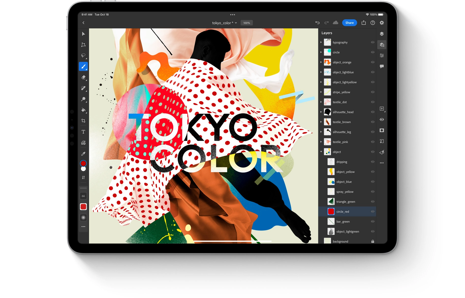 11-inch iPad Pro running adobe photoshop